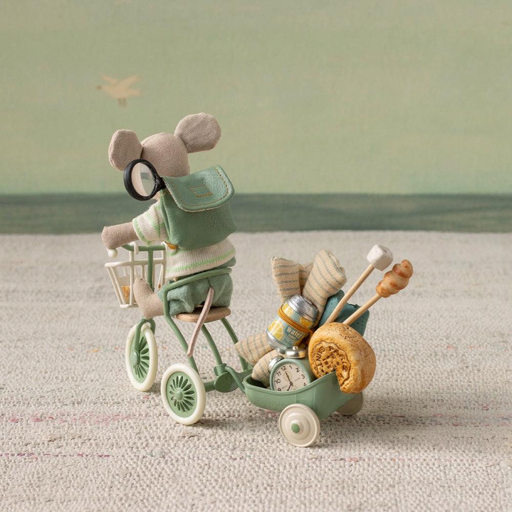 Maileg Tricycle Trailer Mouse Green
