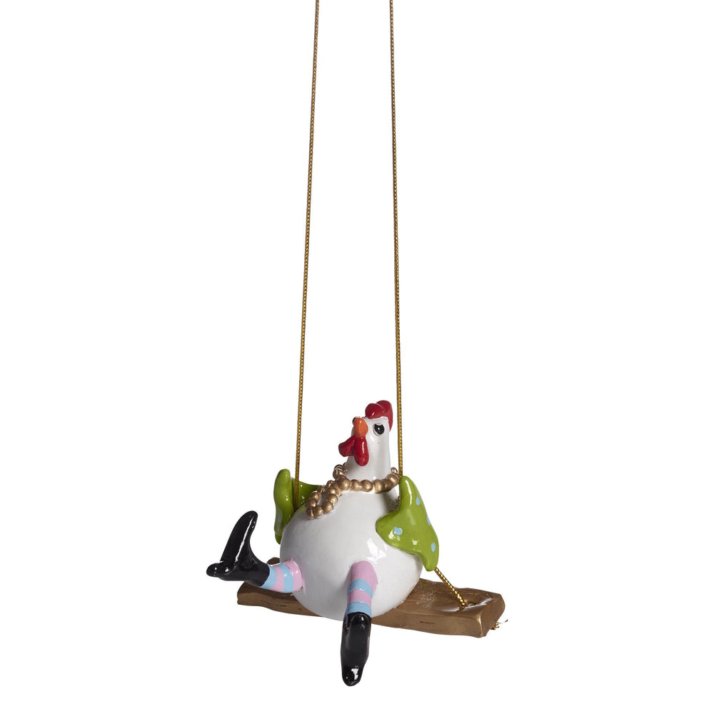 Naasgransgarden Hen on a Swing Ornament 7cm