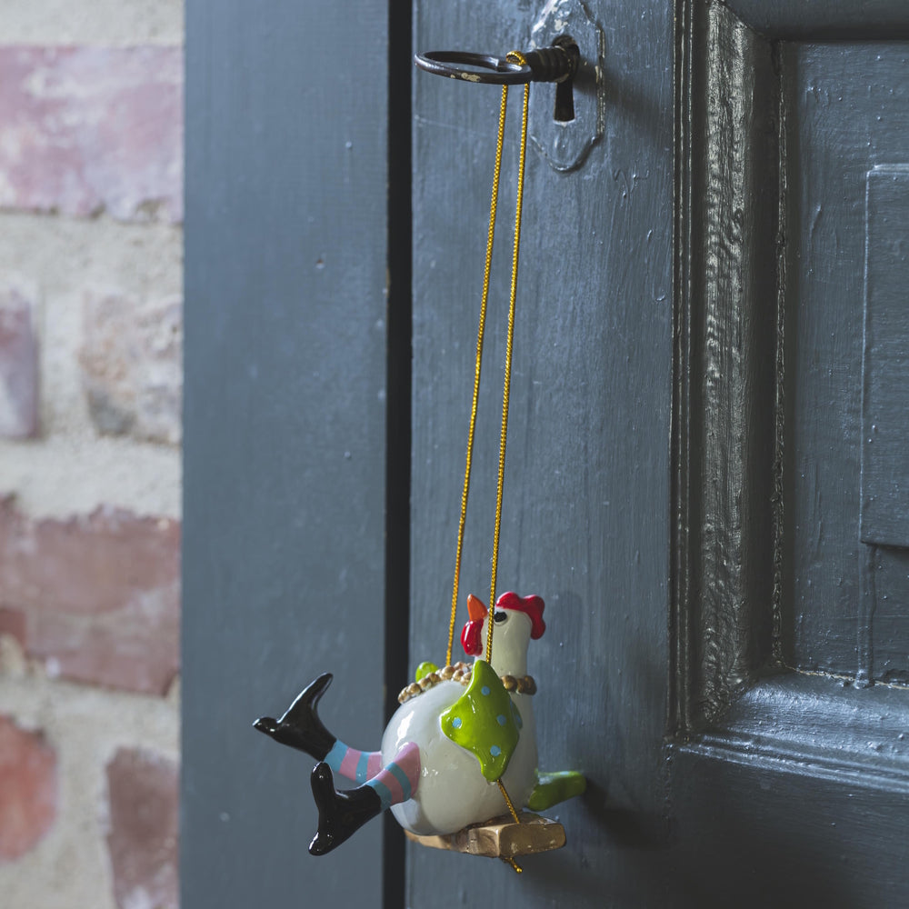Naasgransgarden Hen on a Swing Ornament 7cm