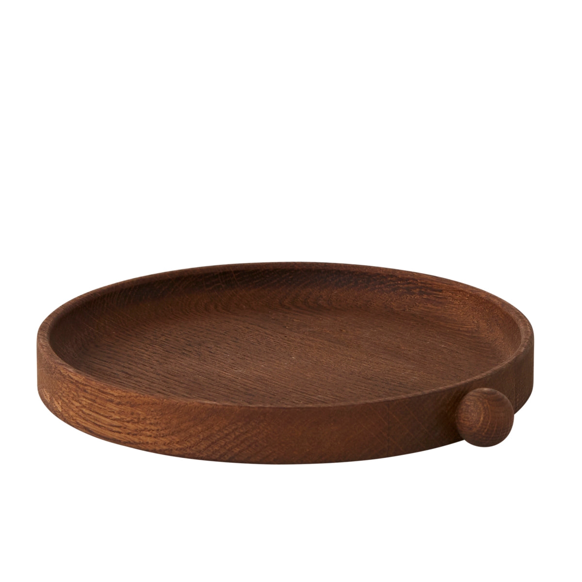 OYOY Inka Wood Tray Round Small Dark