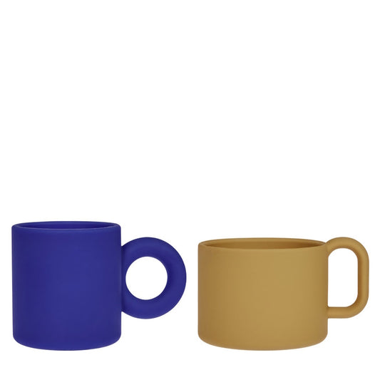 OYOY Nomu Silicone Kids Cup 2pk blue-caramel