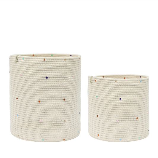 OYOY Konfetti Cotton Rope Basket Set of 2
