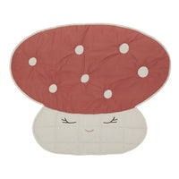 OYOY Mushroom Quilted Blanket Red