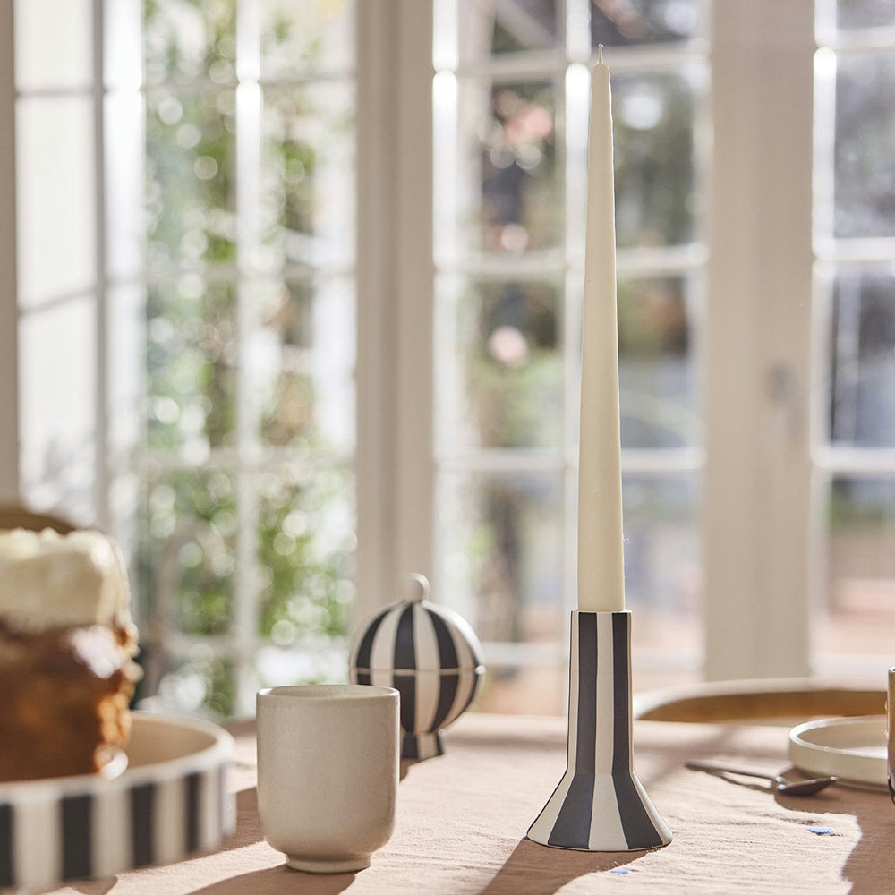 OYOY Toppu Candle Holder High white-black