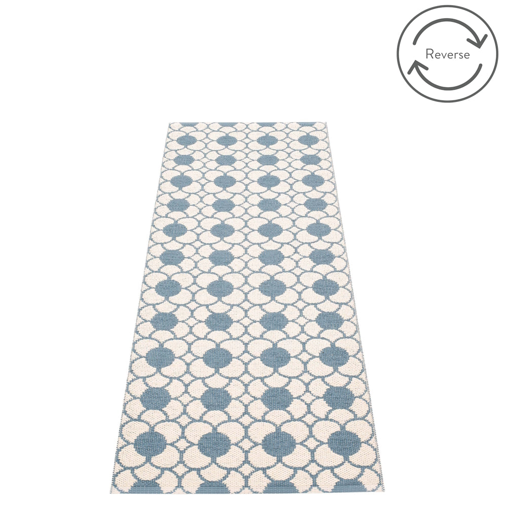 Pappelina Rug Anya River Blue 70x200 back