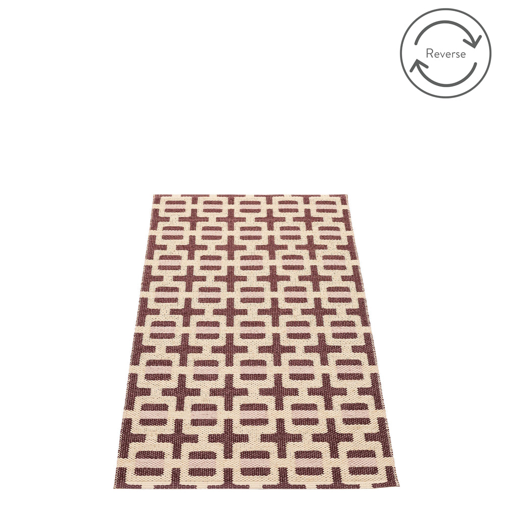 Pappelina Rug Tom Burgundy 70x120 back