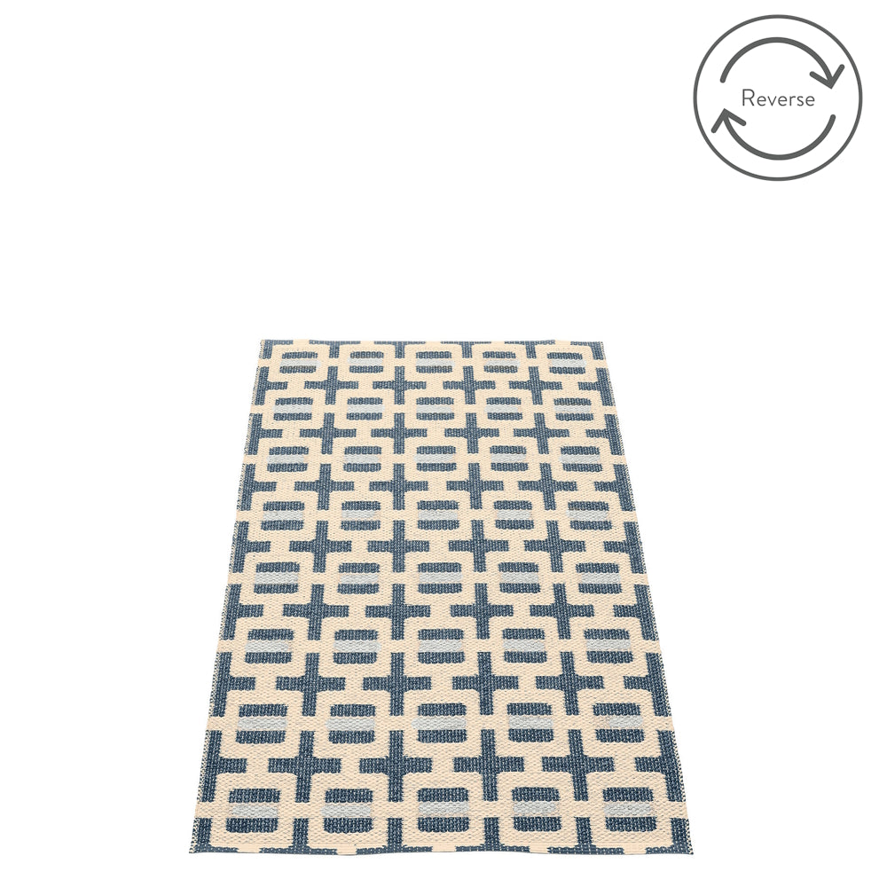 Pappelina Rug Tom Ocean Blue 70x120 back