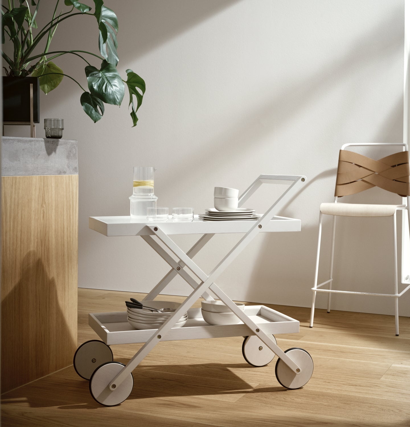 Design House Stockholm Exit Tea Trolley Stained White