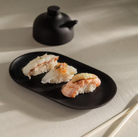 Design House Stockholm Sand Secrets Oval Plate Black