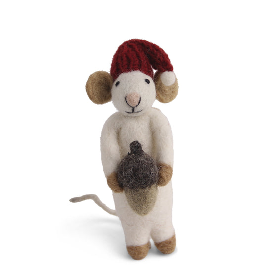 Gry & Sif White Mouse with Acorn