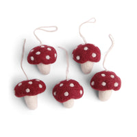 Gry & Sif Mushroom Felted Mini Decoration 5pk