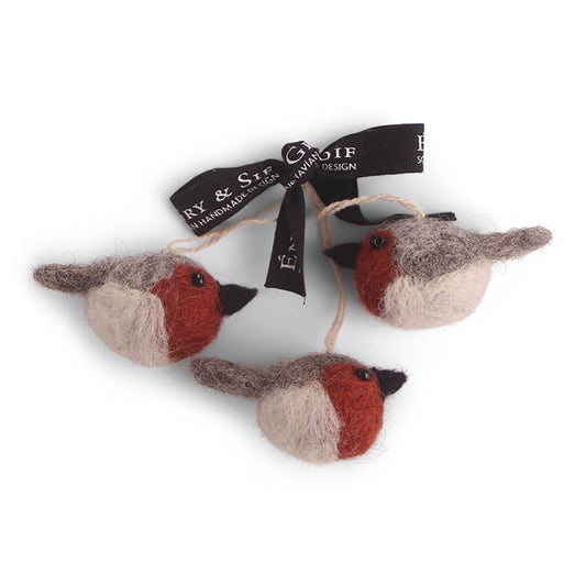 Gry & Sif Birds Mini Round 3pk Rusty Red