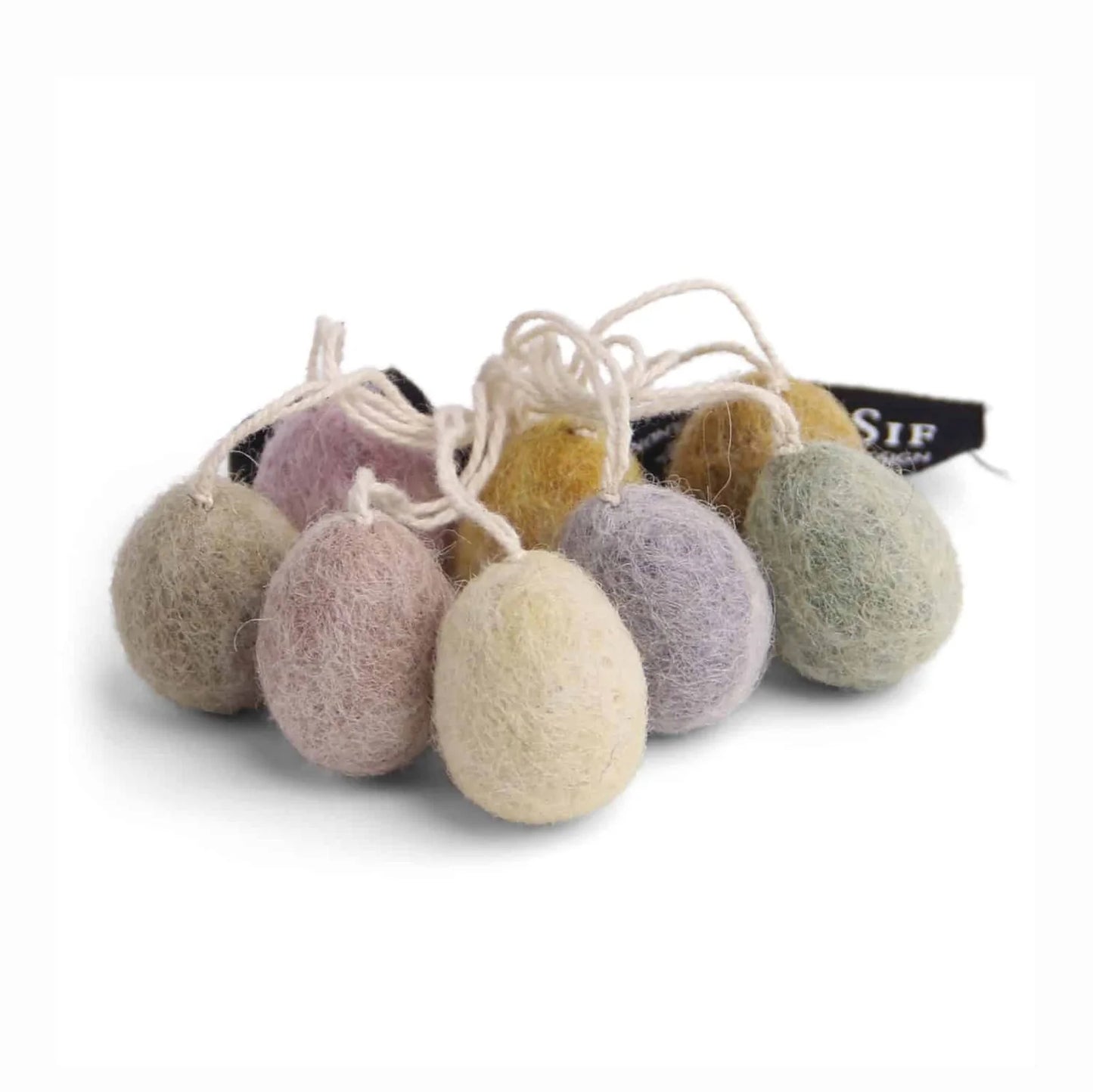 Gry & Sif Felt Egg Mini Decoration 8pk Pastel Marble