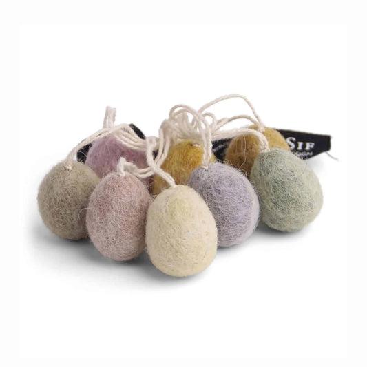 Gry & Sif Felt Egg Mini Decoration 8pk Pastel Marble
