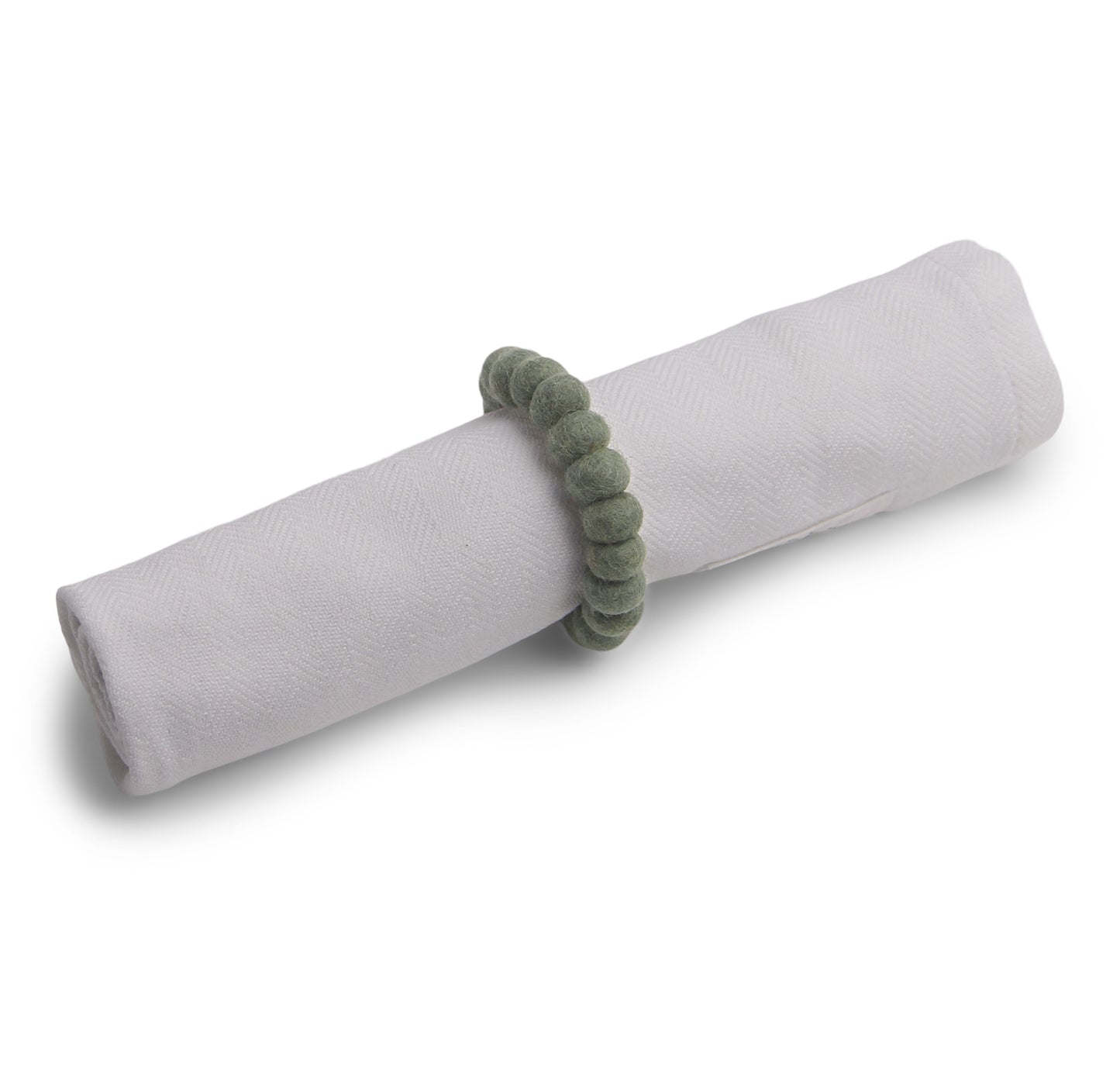 Gry & Sif Napkin Ring 2pk felt green