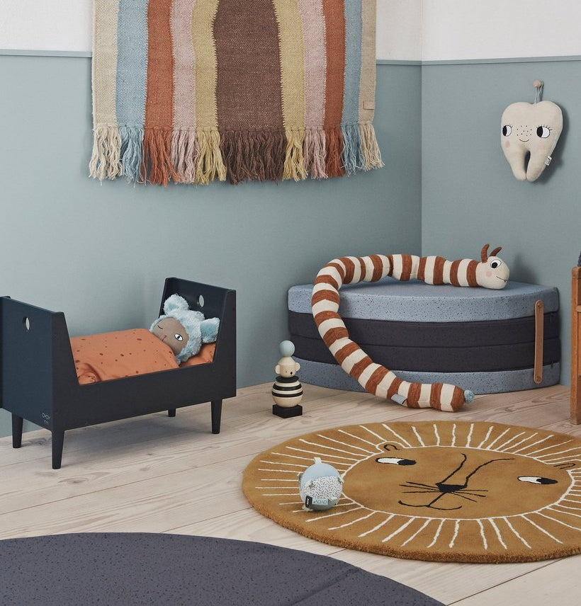 OYOY Retro Wooden Dolls Play Bed dark