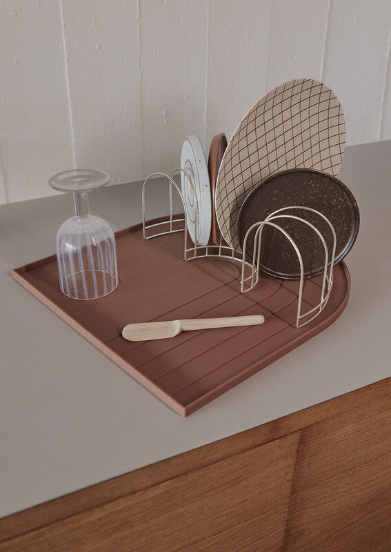 OYOY Rainbow Silicone Dish Mat Brown