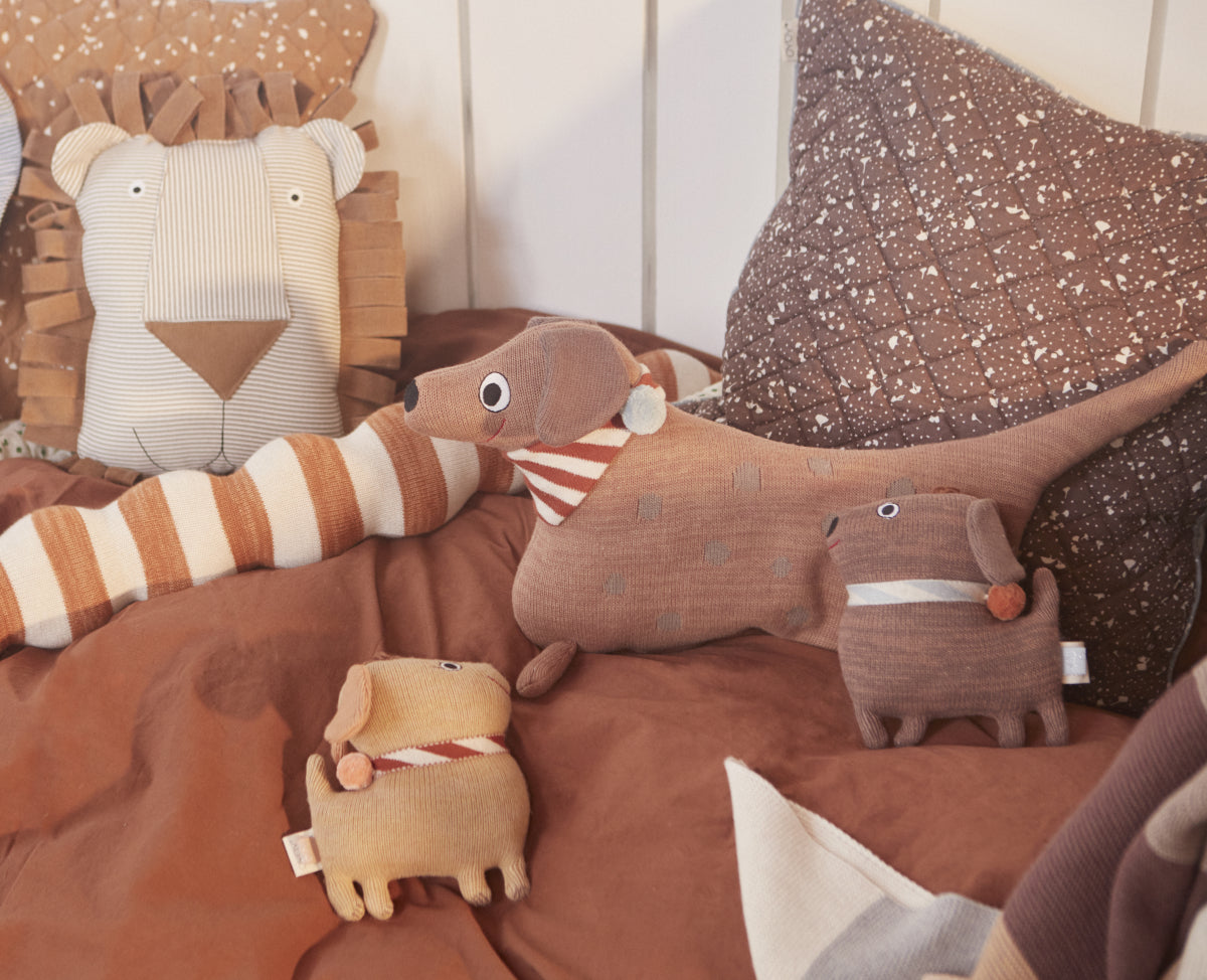 OYOY Hunsi Dog Mum & Puppies Cotton Soft Toy Set