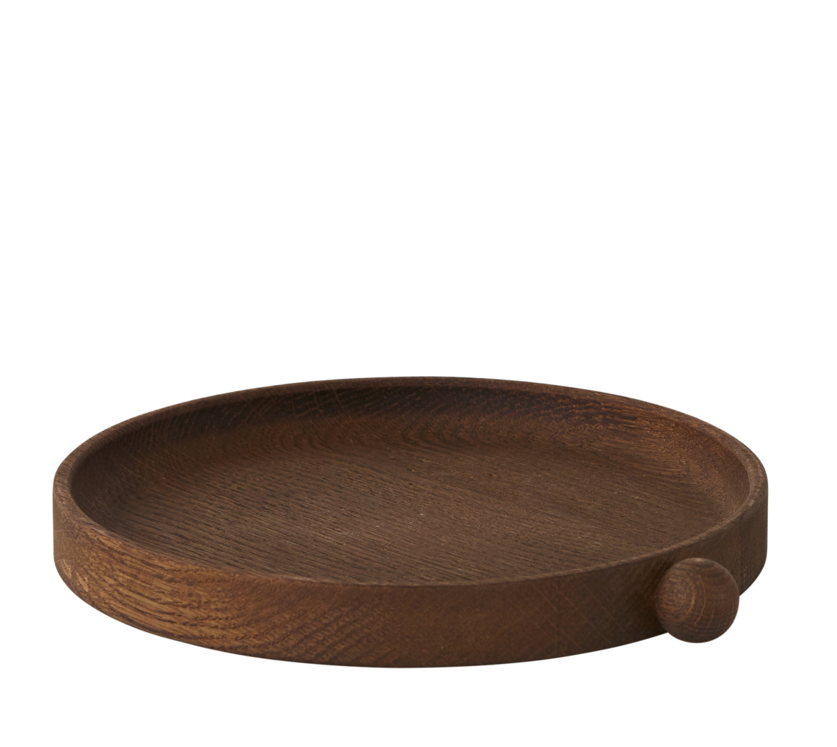 OYOY Inka Wood Tray Round Small Dark