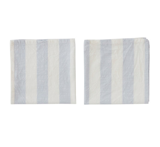 OYOY Striped Napkin 2pk ice blue