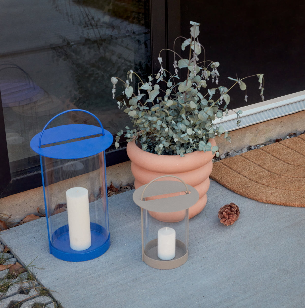 OYOY Maki Lantern Large Optic Blue