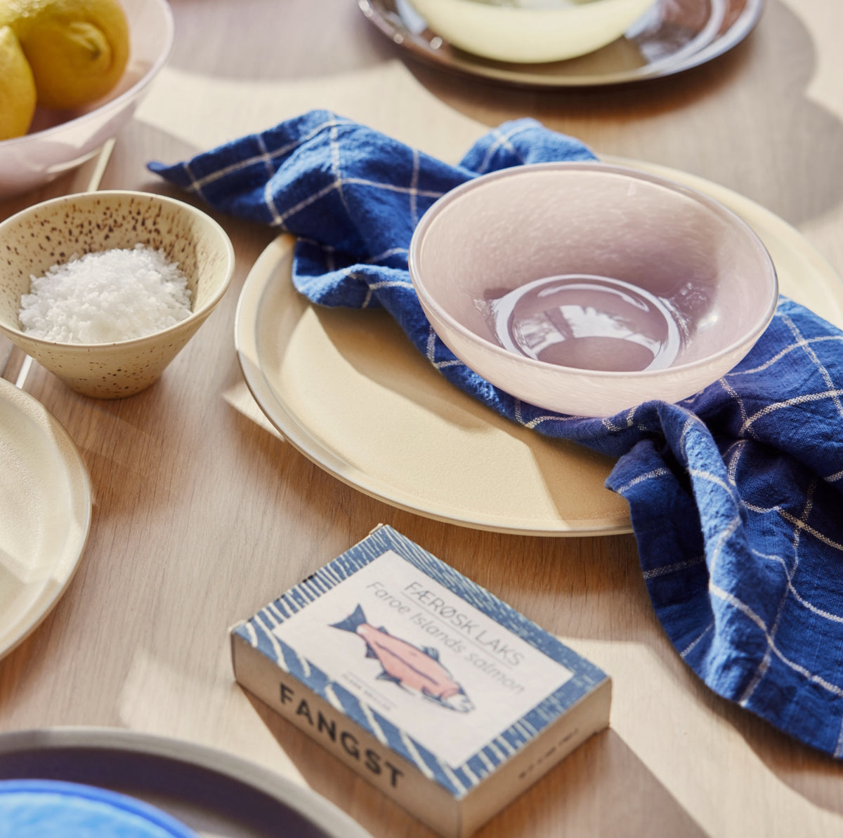 OYOY Grid Napkin 2pk Dark Blue