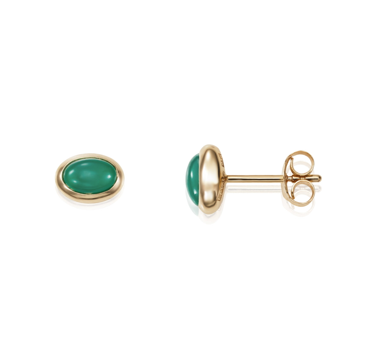 Efva Attling Love Bead Earrings Green Agate Gold