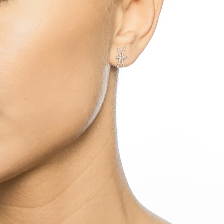 Efva Attling Double Trouble & Stars Earrings White Gold