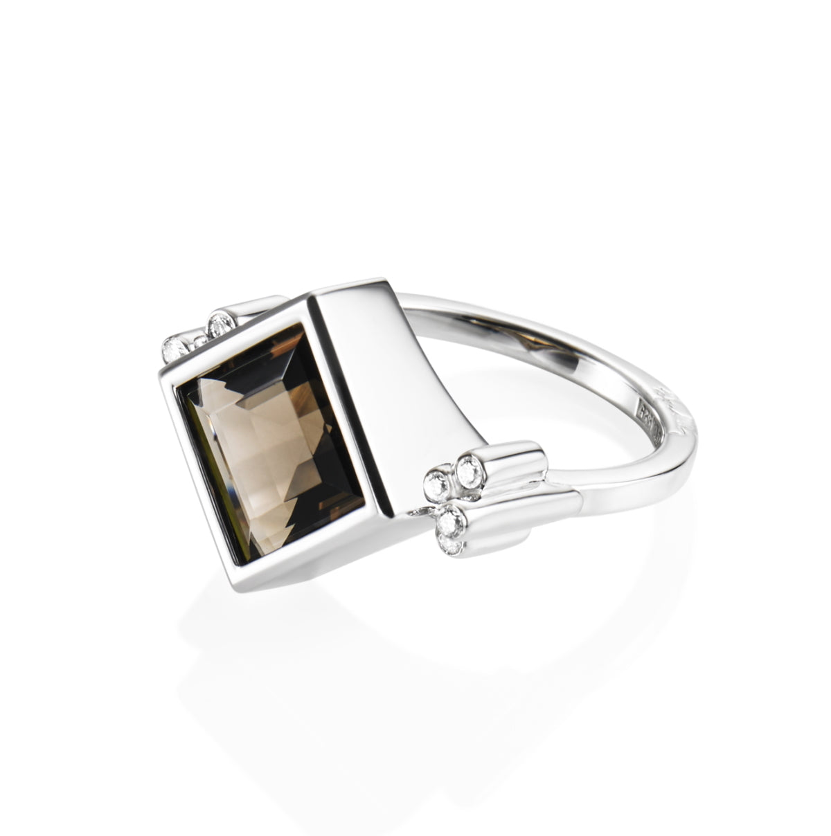 Efva Attling Shiny Memory Ring Smokey Quartz