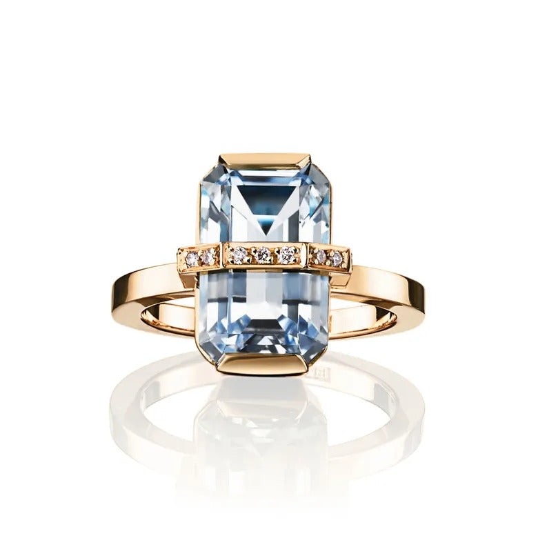 Efva Attling Little Bend Over Ring aquamarine 17.25