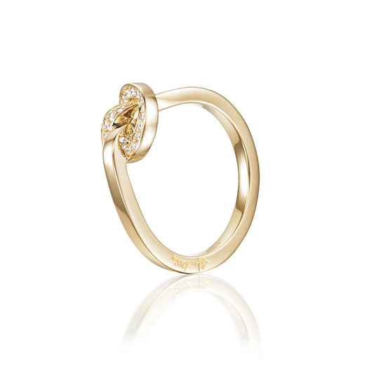 Efva Attling Love Knot & Stars Ring Gold